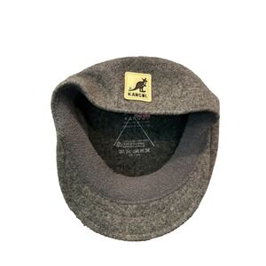 Authentic Kangol 100% Wool Flat Cap Made In USA Hat Gray Newsboy Beret L/XL